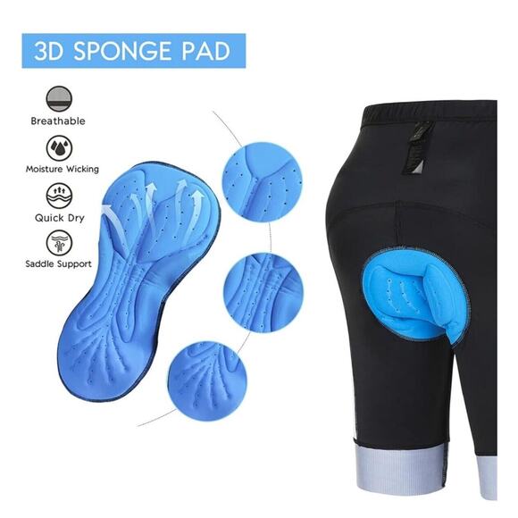 Mens Bike Shorts Cycling Pants, 3D Padded Bicycle MTB Blue XXXL New - Picture 5 of 10